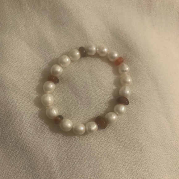 Pearl and Amber bead bracelet - Picture 2 of 4